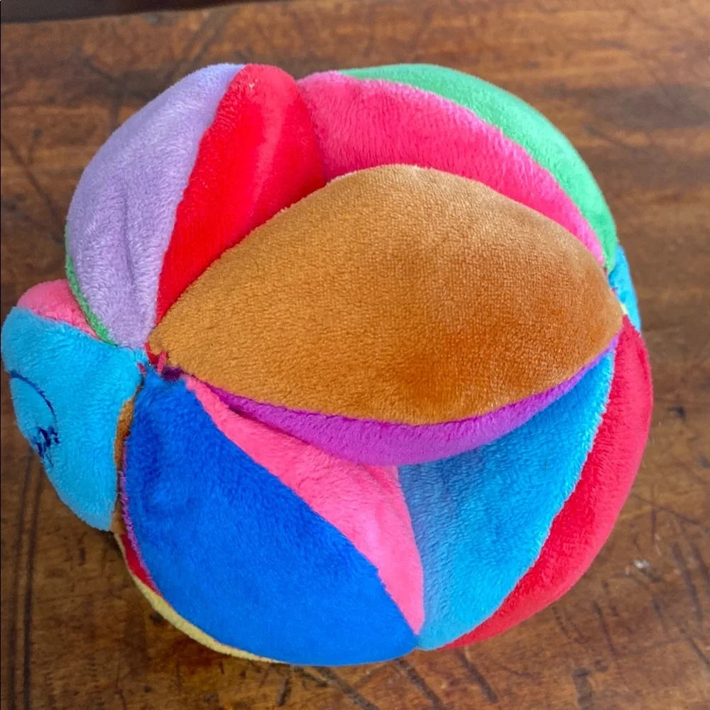Eeboo Colorful Soft Sensory Chime Crinkle Ball Toy